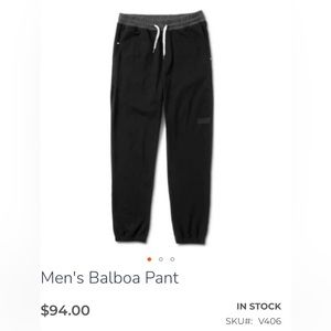 Vuori Men’s Balboa Jogger, black with gray waistband, excellent condition, M